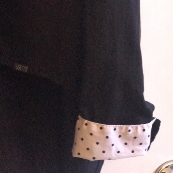 Women’s Vans Large Button Long Sleeve Shirt, Black - Picture 8 of 8